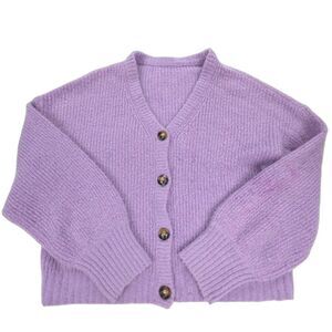 BAUM UND PFERDGARTEN Alpaca Wool Corsica Lofty Cardigan Lavender Soft Girl Y2k
